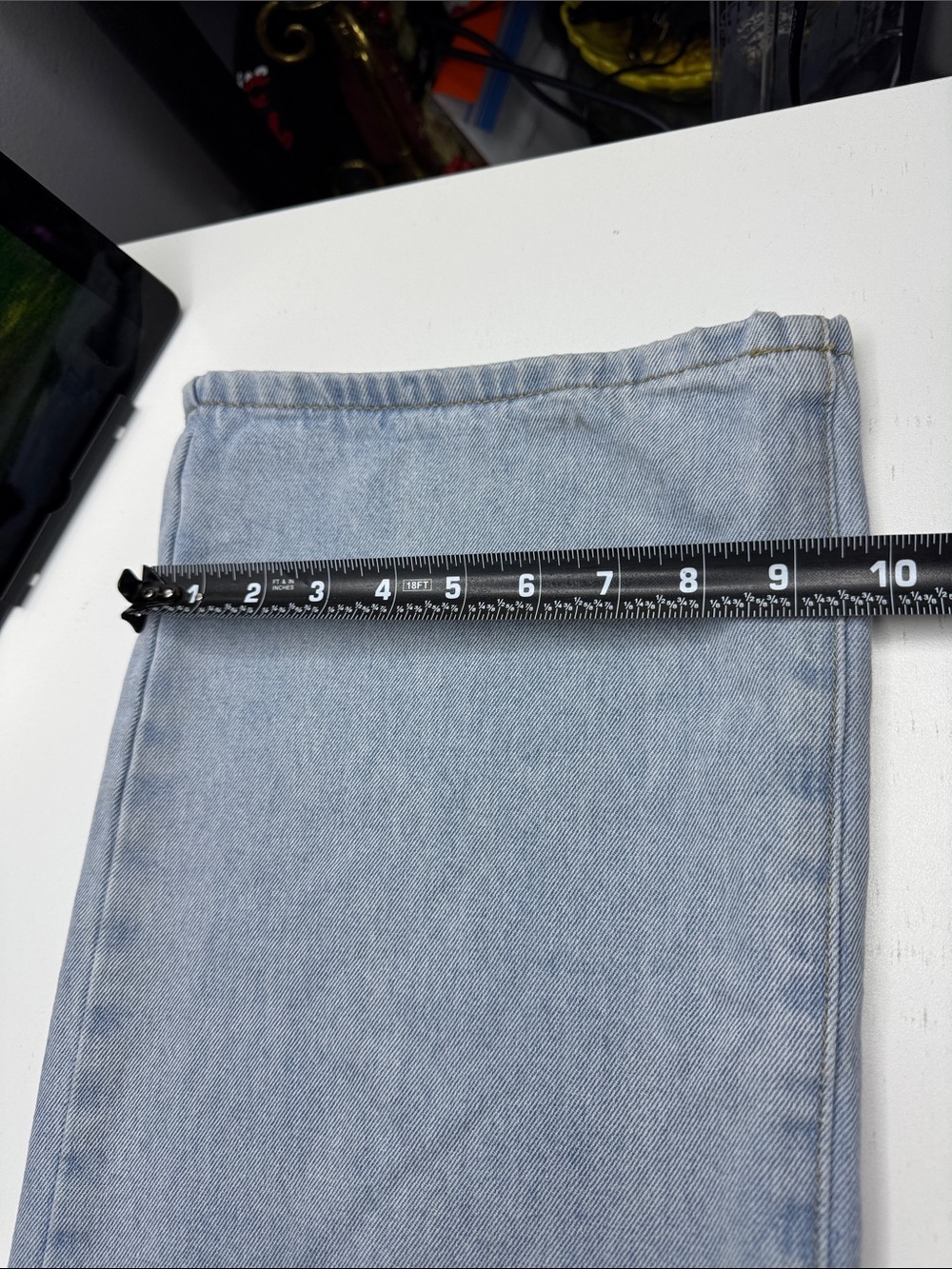 Edikted Light Wash Wide Leg Jeans | Y2K Baggy Denim | Size XS - Picture 8 of 11